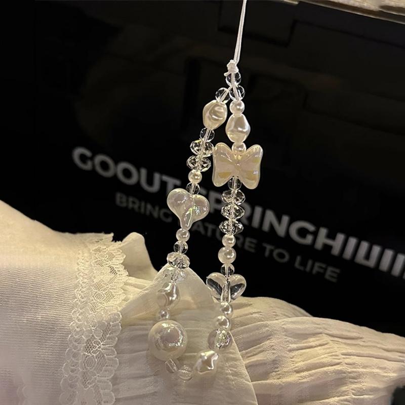 Ốp Điện Thoại Di Động Dây Đeo Ngọc Trai Chống Thất Lạc Phong Cách Ins Hàn Quốc Móc Chìa Khóa Vòng Tay Hạt Dây Đeo Tay Ngắn Có Thể Điều Chỉnh Phụ Kiện Điện Thoại
