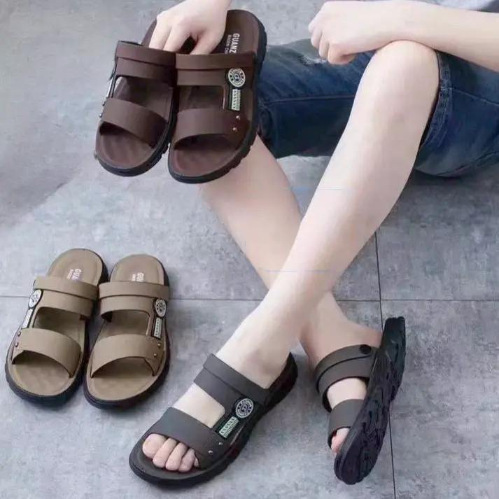 Dép quai hậu,sandal nam êm ái chắc chắn đế 3cm chống trơn Đế Bằng Cao Su DéP Sandal Nhung