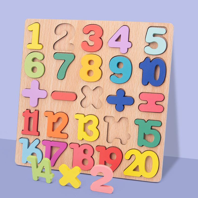 Product Introduction of 1 Set Random Color Wooden Alphabet Number Puzzle Toys for Kids, Preschool Educational Letter & Number Blocks Kids Toy Set 15