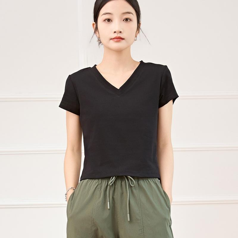 Product Introduction of Eyouth 13106 Women's T-Shirt V-nect Short Sleeve- Soft and Comfortable Tops 43