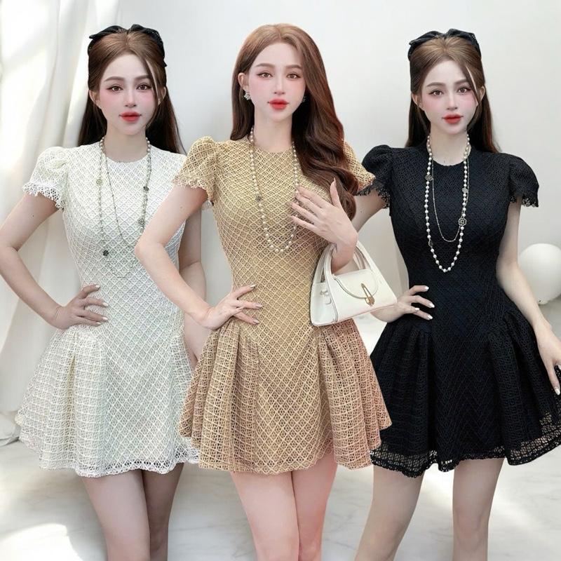 Đầm thiết kế CRAZYTEEN S5451 dành cho nữ kiểu tay ngắn dáng chữ a xòe nhẹ đơn giản để đi chơi ( Đầm tay ngắn/ Quần bảo hộ ) váy hela