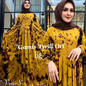 Gamis twil Venus Bg collection Pekalongan Dress Kancing