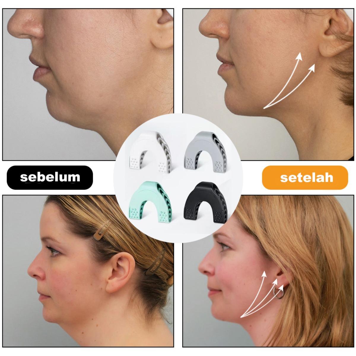Alat Pijat Wajah Elektrik - Pemijat Silikon V-Shape, Penghilang Double Chin, Perangkat Gym Jawline untuk Kontur Wajah, Lifting & Peremajaan Kulit - untuk Pria & Wanita