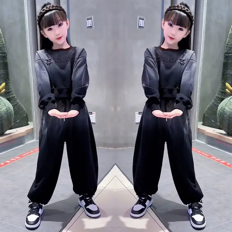 Quần Áo Mùa Xuân Cho Bé Gái, Bộ Đồ Nỉ Trẻ Em, Màu Gradient Mới, Bộ Hai Mảnh, Thời Trang Và Phong Cách, Thích Hợp Cho Bé Gái, 2024 1