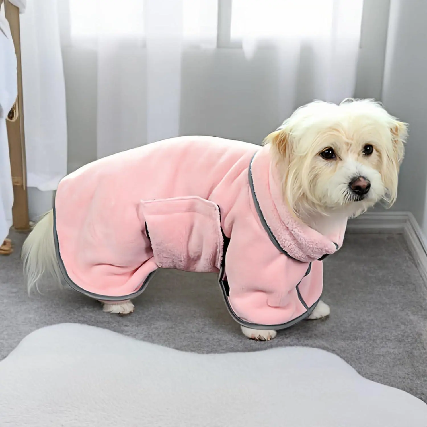 Cute Pet Bath Towel, Pet Wearable Bath Towel, Soft Pet Bath Towel, Dog & Cat Grooming Supplies