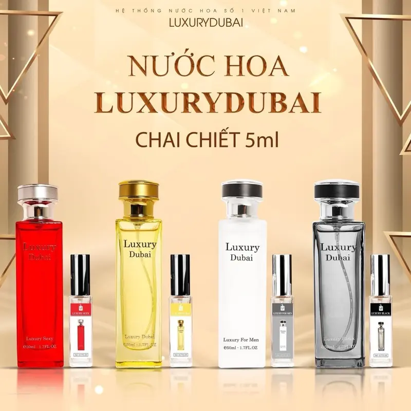 Nước hoa Luxury Dubai ch.iết mini 5ml cho nam và nữ - Hương thơm sang trọng và độ bám mùi lâu - Cosmetic 3