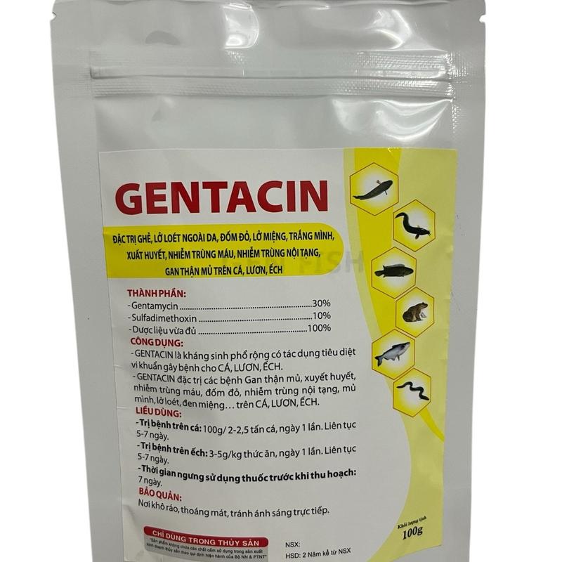 GENTACIN_đặc trị ghẻ, lở loét ngoài da, đốm đỏ, lở miệng, gan thận mủ trên cá, ếch, lươn 1