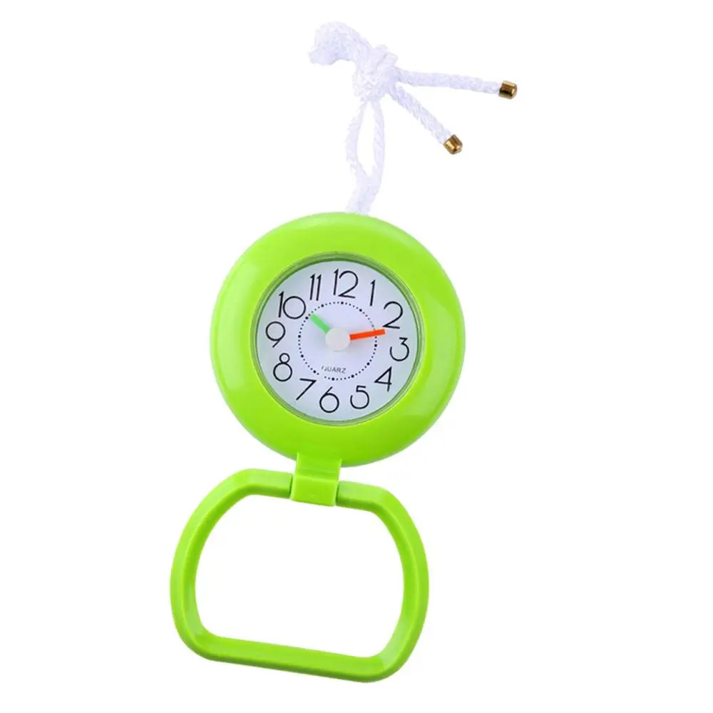 Wall Clock Bathroom Shower Time Desk Clock with Towel Hanger Ring, Water Resistant Plastic Screen, Silently