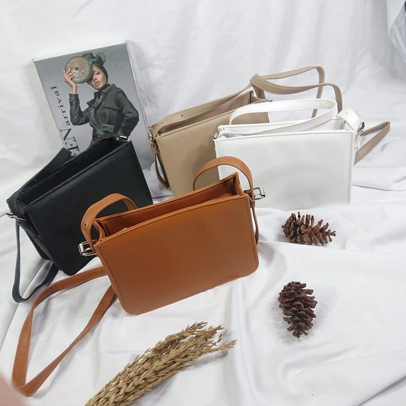 Tas Slempang Wanita LALA Simple Sling Bag Wanita Terbaru Bahan Kulit  Sintetis Miniso Kokoh Penutup Resleting 4 Variasi Warna Terbaik Jahitan Rapih Sling Bag wanita Terbaru 2023 Tas Selempang Wanita Terbaru 2023 6