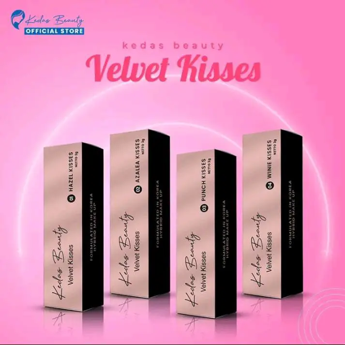 Lip Velvet Kisses Kedas Beauty Bibir Kering Lipstick dengan Elastomer dan Minyak Ester - Lasting, Gloss 1