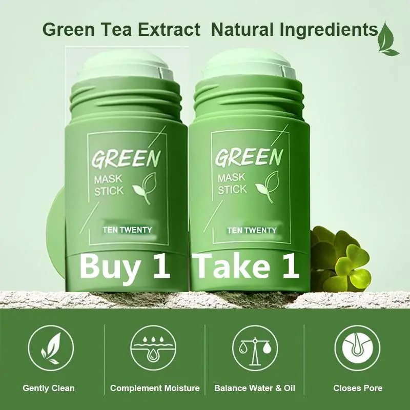 Buy 1 take 1 Green Tea Cleansing Solid Mask Acne Cleansing Beauty Skin Green Tea Moisturizing Hydrating