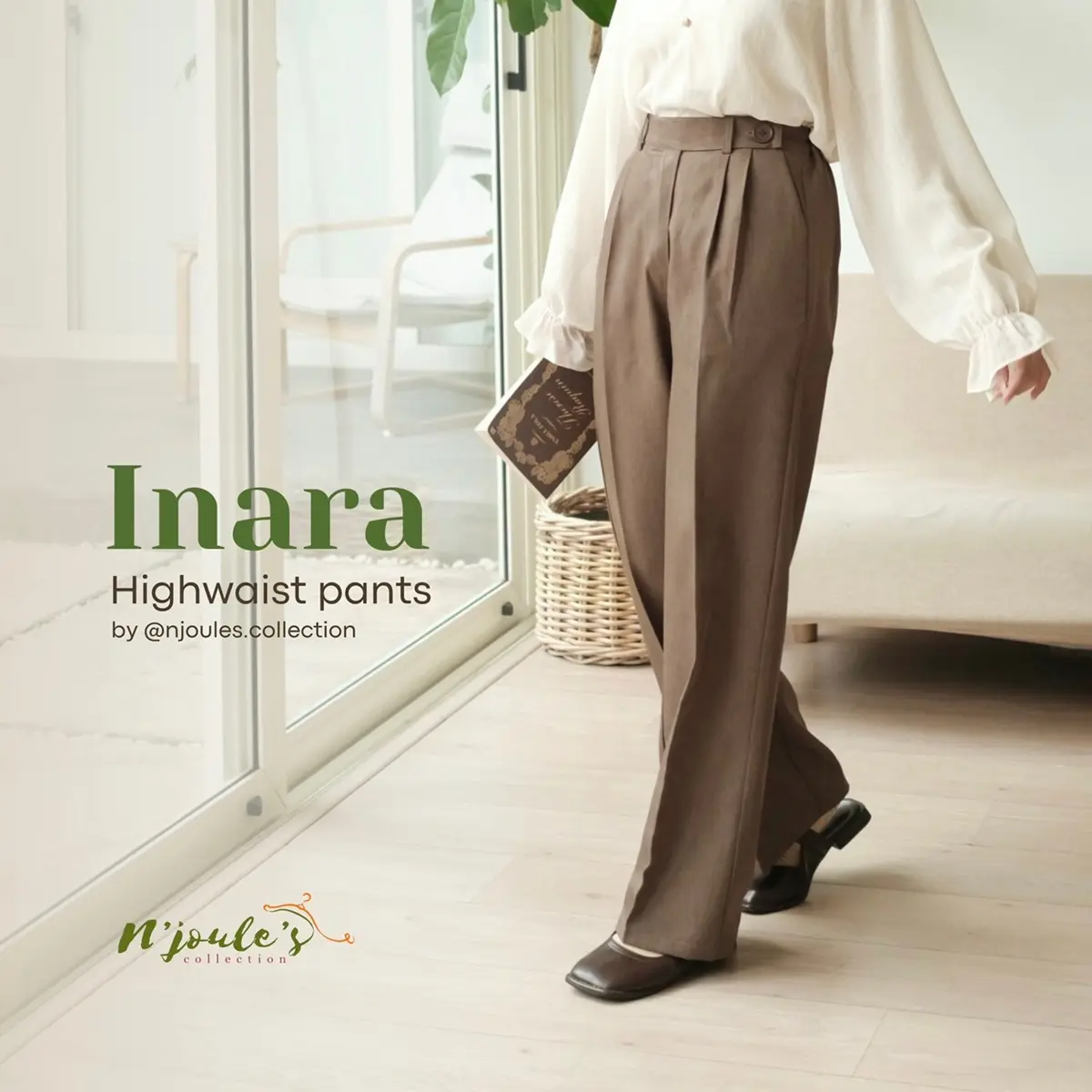 Inara pants, celana Highwaist | Highwaist pants | Loose pants | Celana lurus | Korean pants