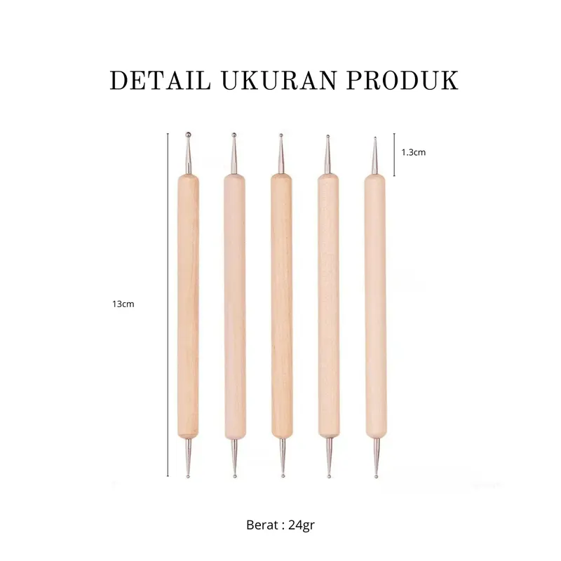 Dotting Pen (Isi 5pcs) / Dotting Tools / Dot Dotting 1PCS / Pen Dotting KAYU Nail Art Painting Kuku 5