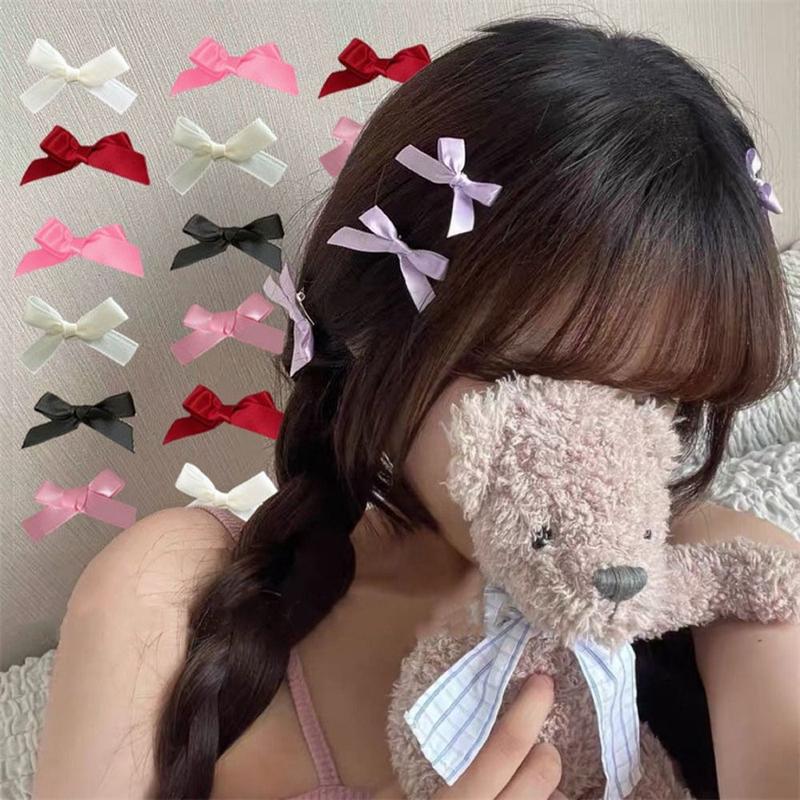 1PC New Mini Bowknot Hair Clips Fairy Hair Accessories Bow Hairpin Sweet Headwear Ribbon Barrette Girls 0