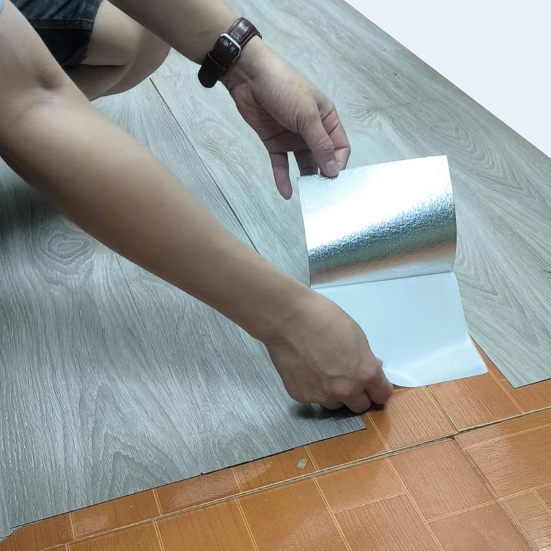 Combo 10m2=72 miếng dán nền nhà giả gỗ siêu nhẹ dfloo-Sẵn keo bóc dán, dễ dàng thi công tại nhà. KT: 15,2X91,4cm