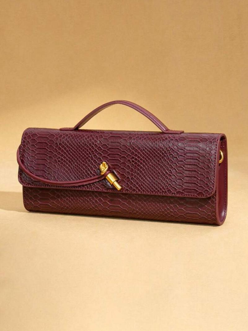 Product Introduction of Women's Fashionable Snakeskin Embossed Handbag, Street Trendy PU Leather Crossbody Bag, Trendy All-match Crossbody Bag for Daily Use 0