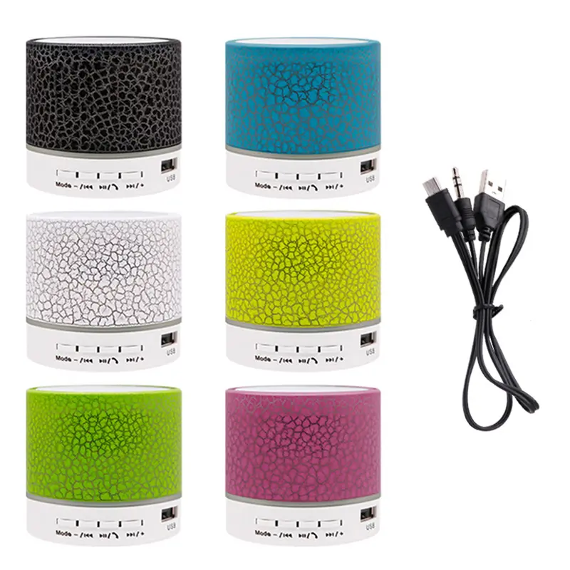 Vrfirvn - Loa Bluetooth-compatible di động A9, đèn LED nứt, đĩa U, thẻ TF, loa siêu trầm, máy nghe nhạc điện thoại 7