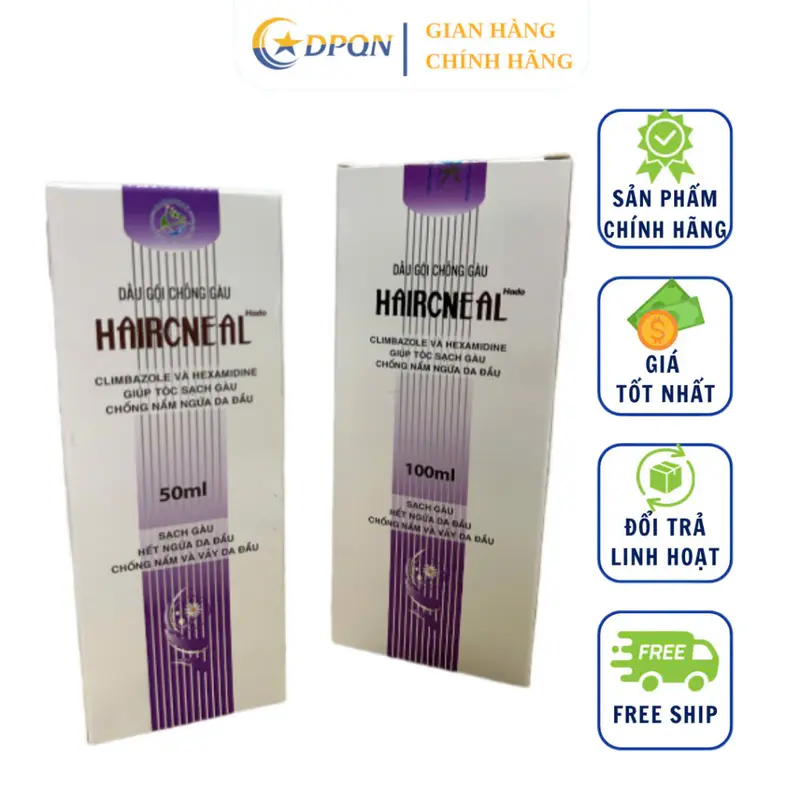 Dầu gội HairCneal, dầu gội HairCneal dành riêng cho tóc gàu, nấm da đầu nhiều hộp 50 gói, Chai 50ml, chai 100ml Nữ 0