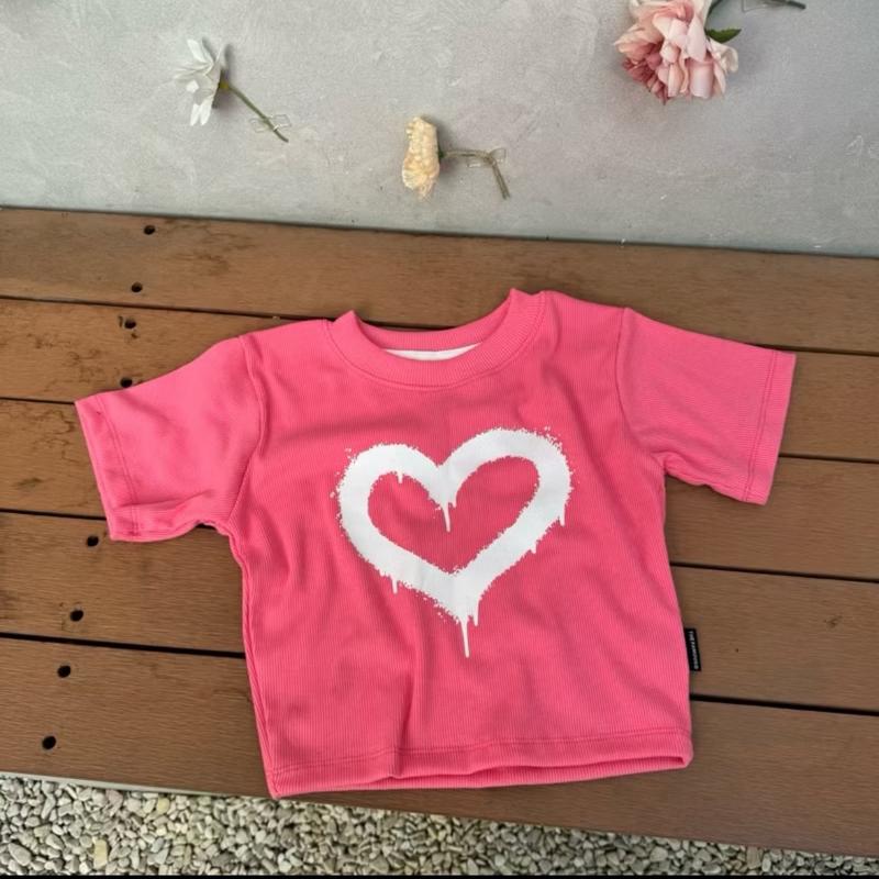 Áo phông croptop Cổ Tròn Nữ "Spray Heart" The Famous croptop Top Women 6