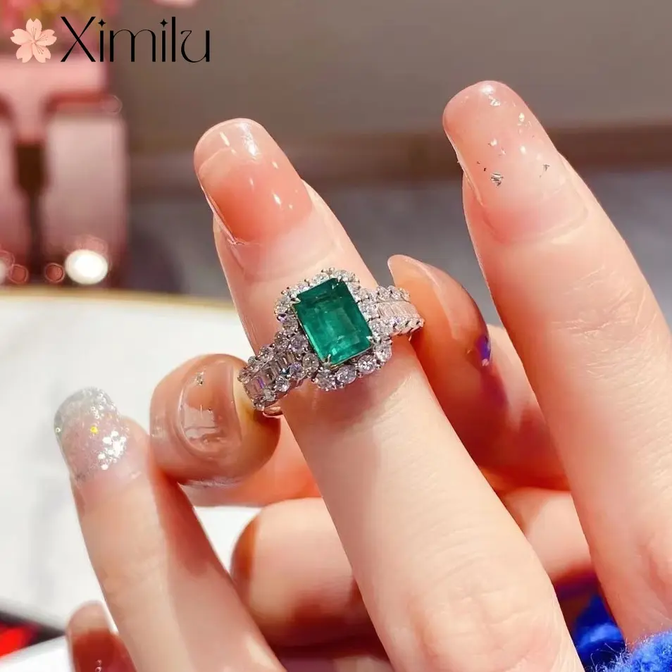 XIMILU Original Colorful Treasure Ring Female Inlaid Full Jewelry Ring for Women Korean Accessories Fashion Ring for Men Cute Couple Rings Bohemian Valentines Gift for Girlfriend singsing