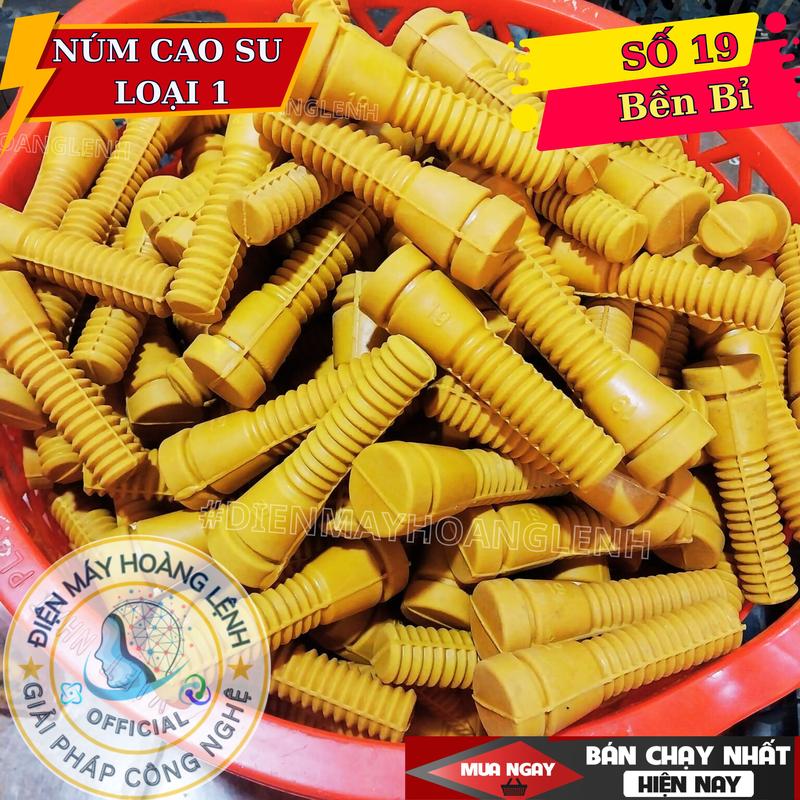 Combo 50 núm cao su vặt lông gà, vịt số 19 cao cấp màu vàng chất liệu cao su thiên nhiên mềm dẻo, độ bền cao