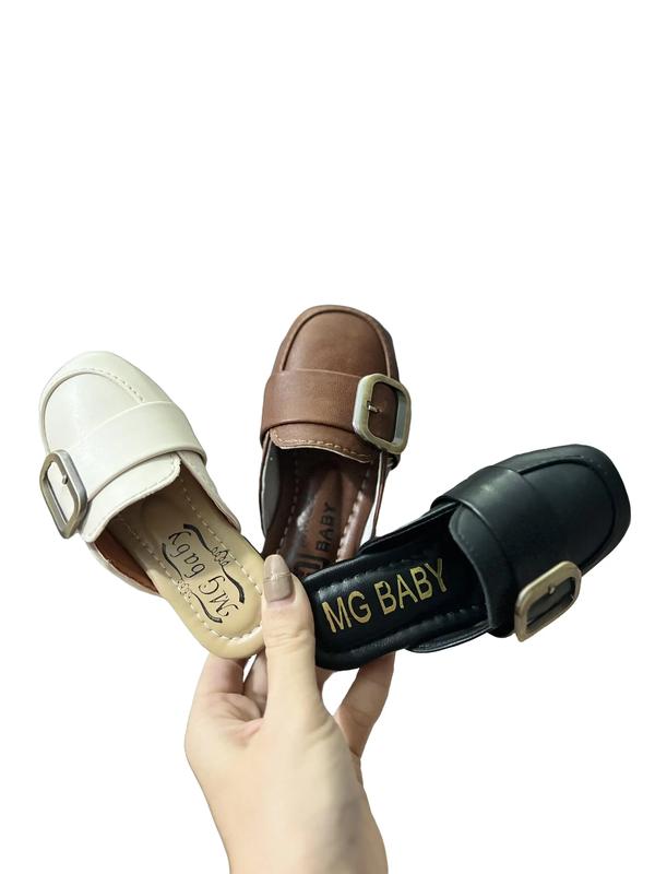  Dép Sục Khóa Trơn Da Mềm Đế Dẻo Cho Bé Gái Màu Đen Kem Nâu Size 21-35 Chất Liệu Da PU Siêu Nhẹ Phong Cách Hàn Quốc Mới Giày Dép Chính Hãng 