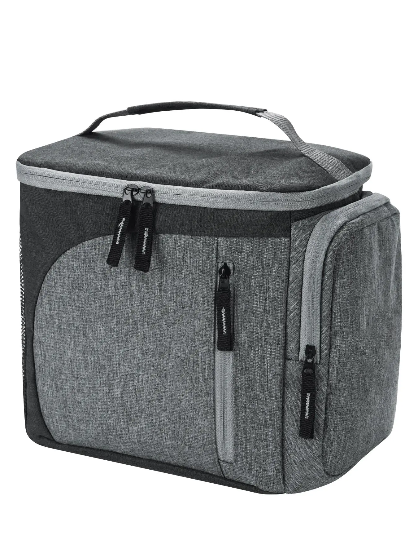 Portable Lunch Bag, Insulated Lunch Bag with Side Pocket, Waterproof Leakproof Lunch Box Bag for Beach, Picnic, School, Office, Travel & Home Kitchen