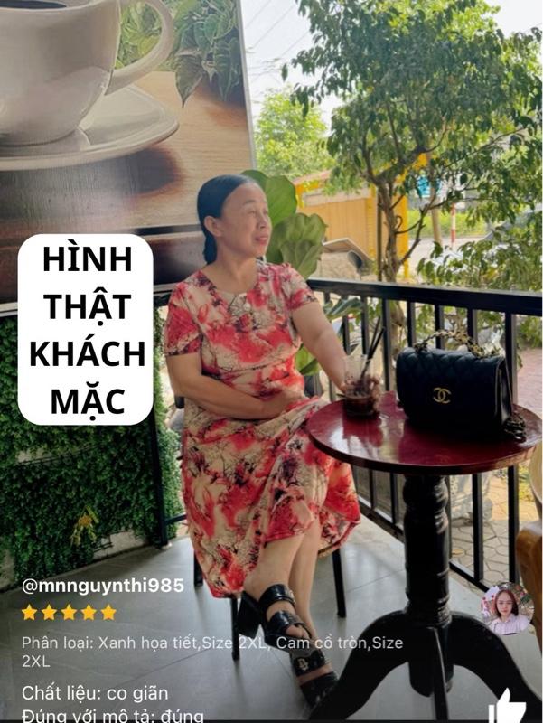 Product Introduction of Đầm trung niên AD1040, váy trung niên cho mẹ dự tiệc cao cấp chất vải  thun lạnh 3D đẹp nhẹ, mịn mát co giãn 4 chiều 23