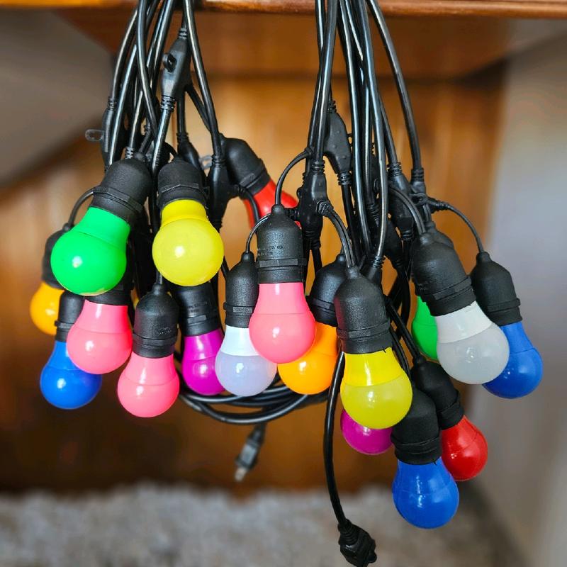 Dây đèn led 5m-12m bóng đa sắc 1w, 3w trang trí ngoài trời, decor nhà, sân vườn, cà phê, trà chanh led bulb bóng đèn