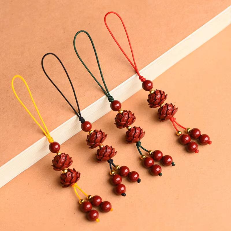 Product Introduction of Handmade Beaded Lotus Key Pendant Case Lanyard Art Culture Mobile Phone Chain Multi-style Travel Unisex Smartphone Cellphone Luxury 24