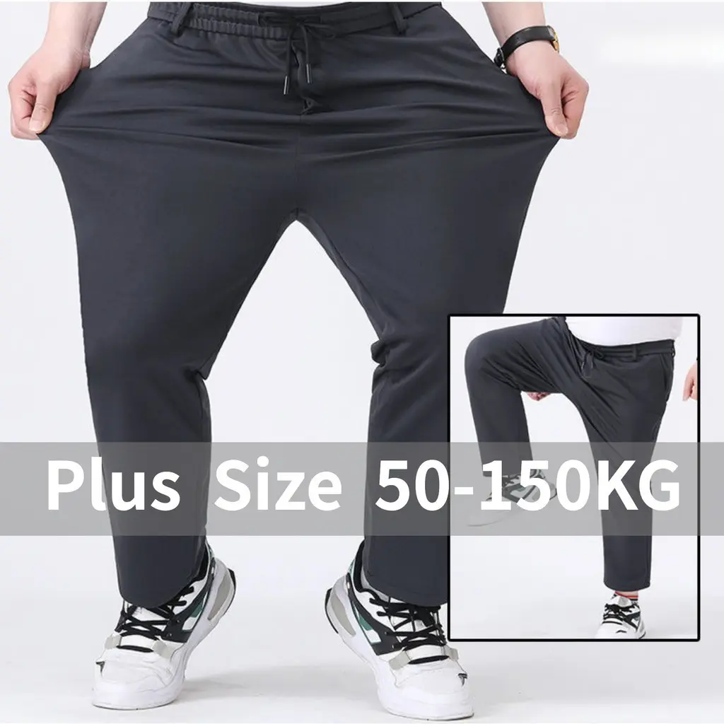 L-10XL Plus Size Suits Pants Men Large Size Business Long Black Wedding Straight Work Trousers