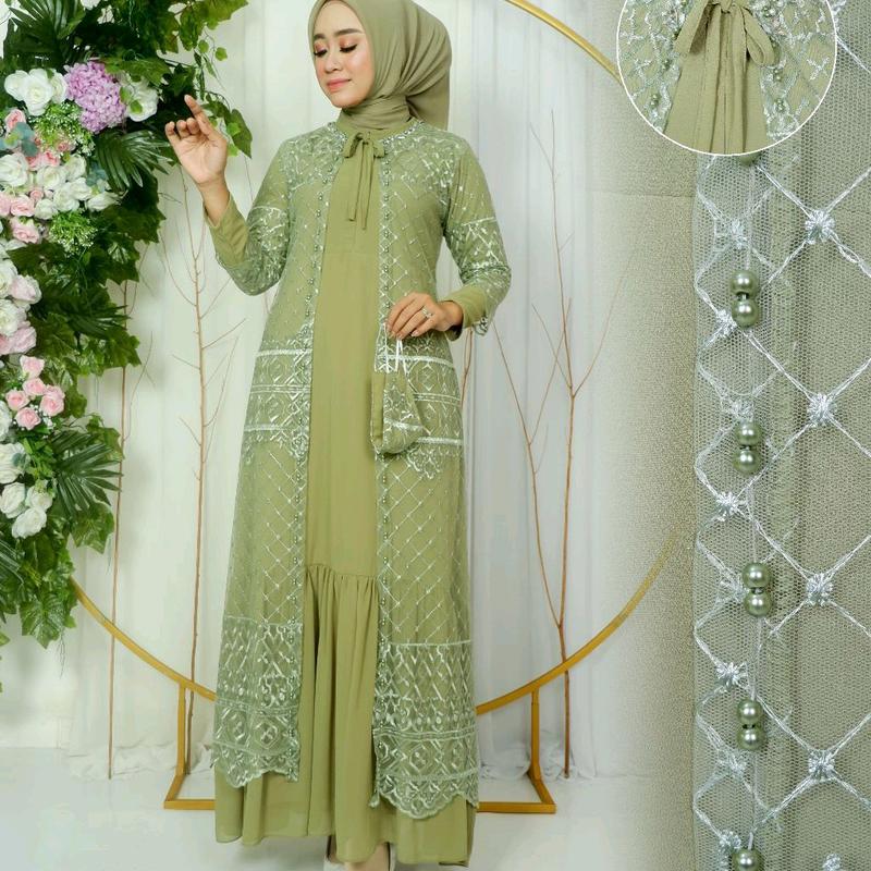 GAMIS PESTA SAGE GREEN/ GAMIS/ GAMIS TERBARU/ GAMIS KONDANGAN/ GAMIS TILE/ GAMIS CERUTY/ GAMIS BRUKAT/ GAMIS BROKAT/ GAMIS MEWAH/ DRESS KONDANGAN/ KEBAYA MODERN/ BAJU PESTA WANITA MUSLIM/ BAJU KONDANGAN WANITA/ GAMIS BRUKAT TERBARU 1
