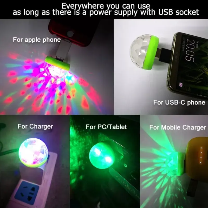 Lampu LED Disco Colok USB/Lampu RGB Disko Lampu Interior Mobil, Kamar, Lampu Panggung Colok USB 5