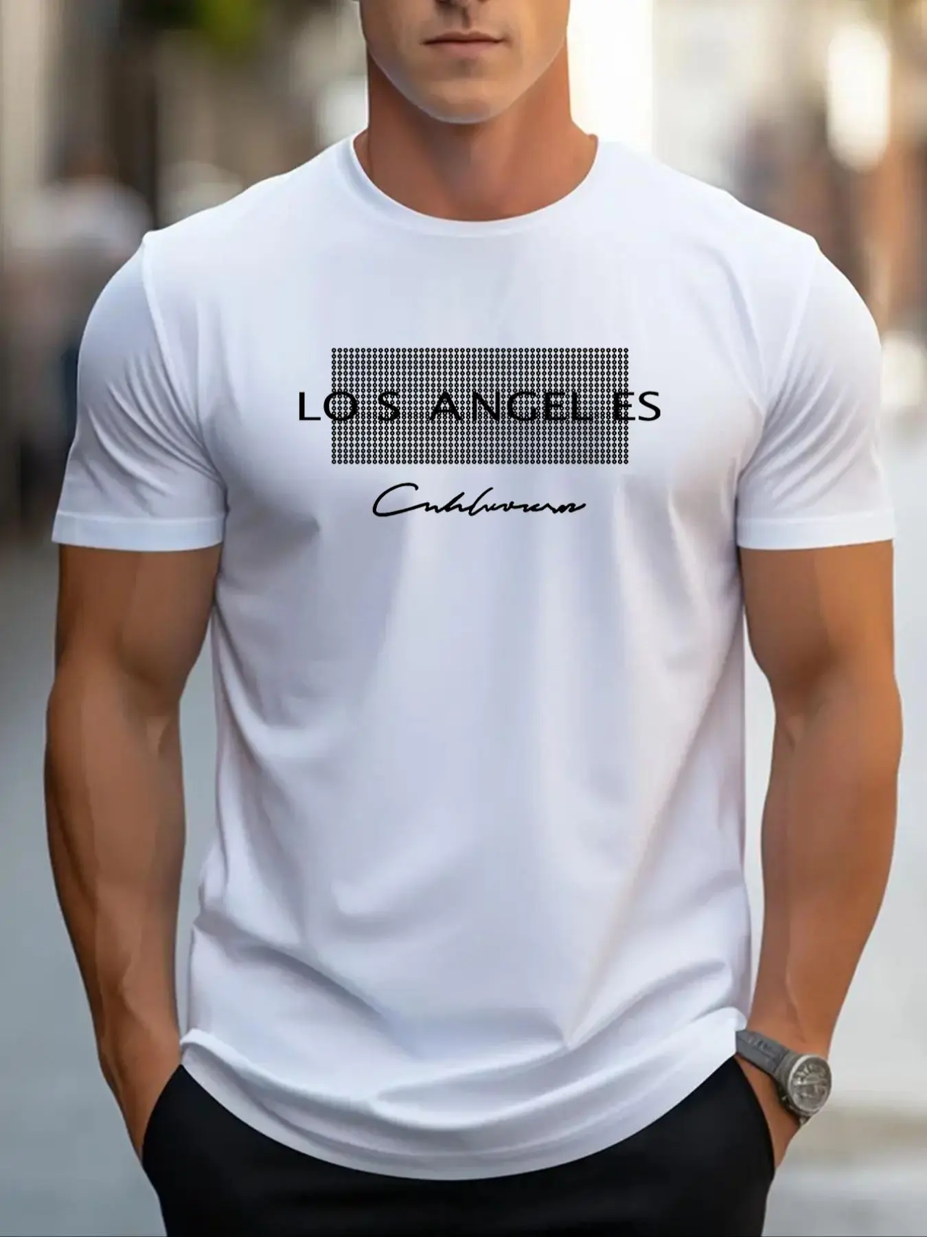 Men's Regular Fit Letter Graphic Round Neck Tee, Casual Short Sleeve T-shirt for Summer, Graphic Tees, Mens Clothes for Daily Wear, Graphic Tees