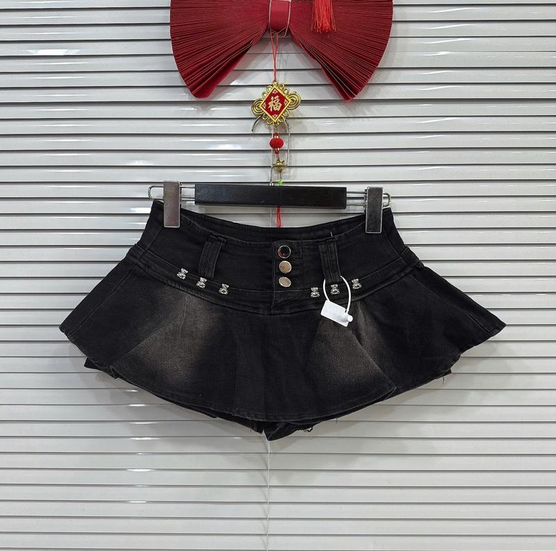 Chân Váy Jean Xoè Nữ Đính Gấu 3 Cút Women Freesize 40Kg - 50Kg