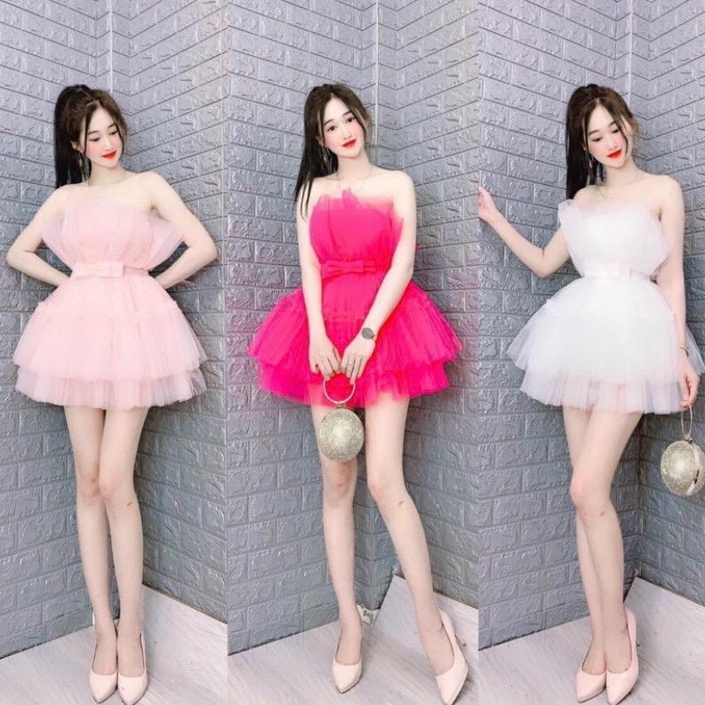 Váy Công chúa xoè 3 màu dáng tầng ngắn Lisa M100S1
