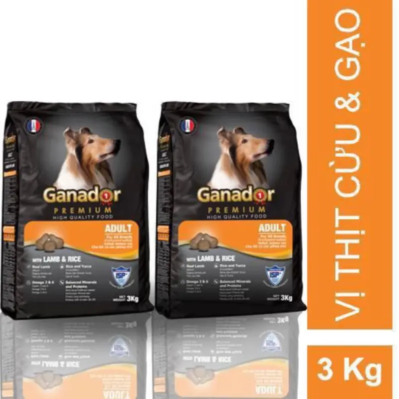 (Bao 3kg) dạng hạt cao cấp GANADOR thức ăn cho chó mọi lứa tuổi 4