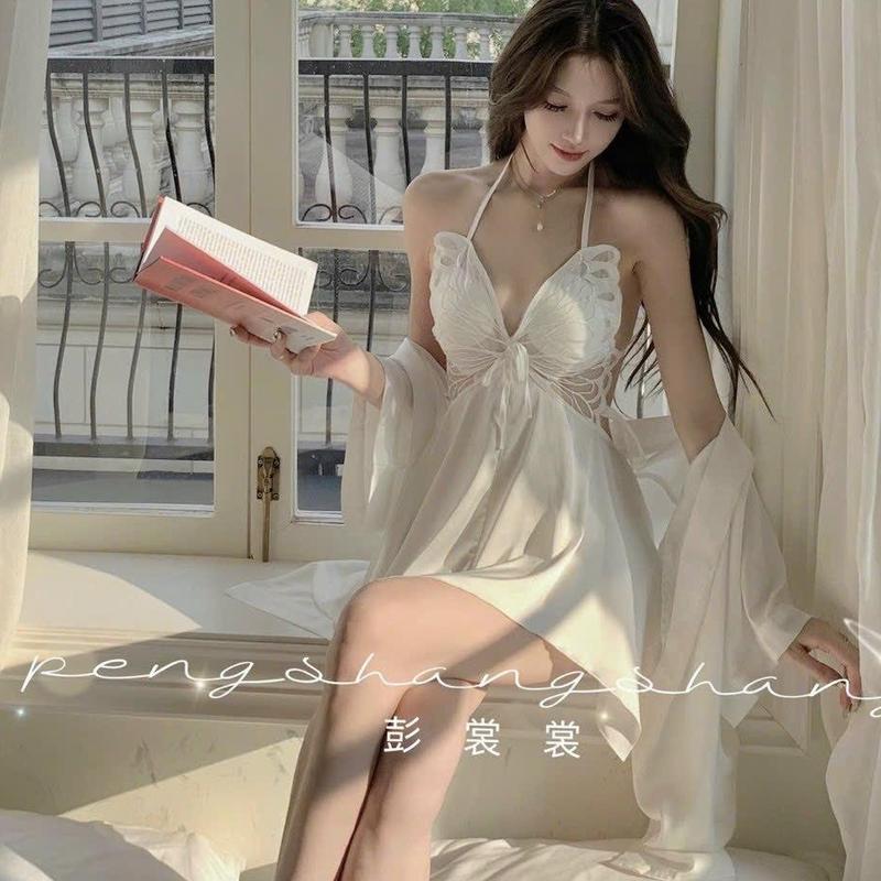 Đầm ngủ lụa cánh bướm cao cấp NG200 [FREESHIP] Nữ Váy Ngủ Dress đồ
