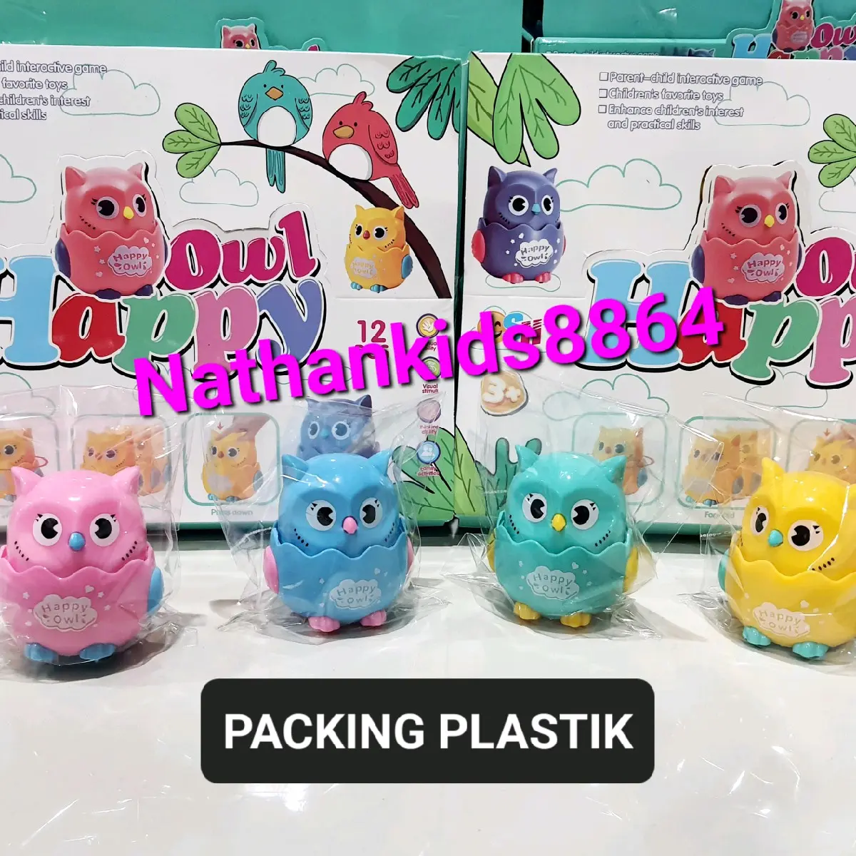 Mainan burung owl hantu pencet jalan Set Hadiah Beraneka warna Anak Plastik
