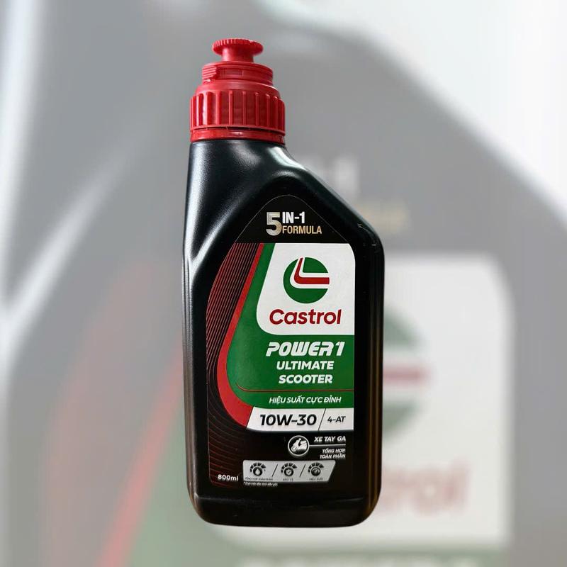 Dầu nhớt tổng hợp toàn phần cho xe tay ga Castrol Power-1 Ultimate 10w30 800ml (0.8L)