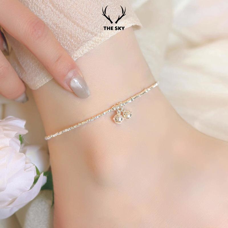 Lắc chân nữ The Sky vòng chân chuỗi hạt đính chuông kêu kiểu dáng trẻ trung cá tính