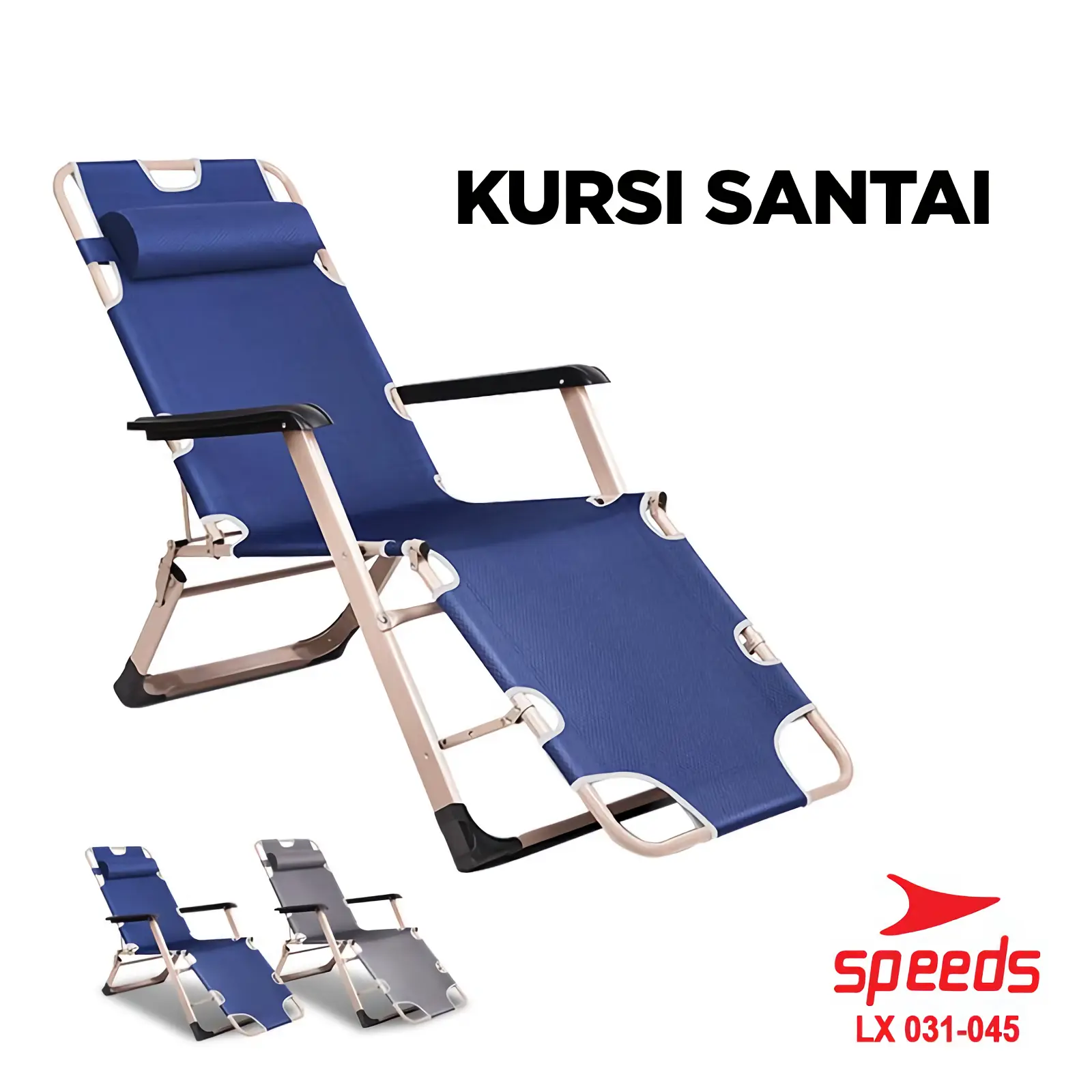 SPEEDS Kursi Malas Tempat Tidur Lipat Furniture Indoor Outdoor Kursi Santai Pantai 031-45
