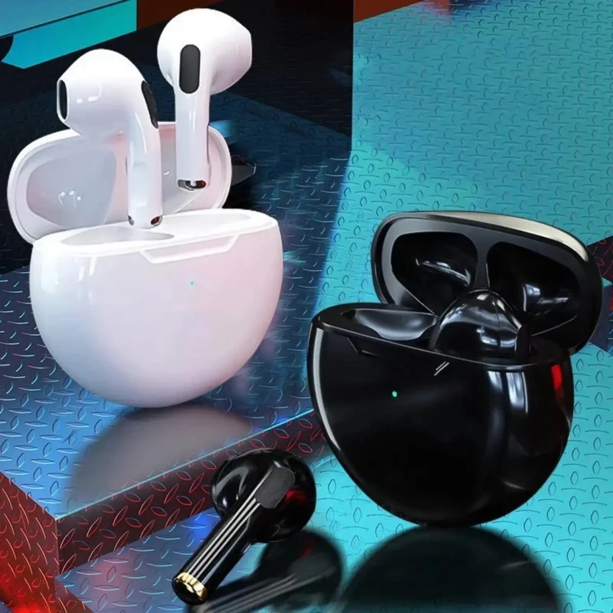 Tai Nghe Gọi Trong Tai Không Dây, Pro6 TWS, Có Mic, Tai Nghe Bluetooth Fone, Thích Hợp Cho Thể Thao Và Chạy Bộ, Tai Nghe, Điều Khiển Cảm Ứng, Tai Nghe Làm Việc, Dành Cho Điện Thoại Thông Minh