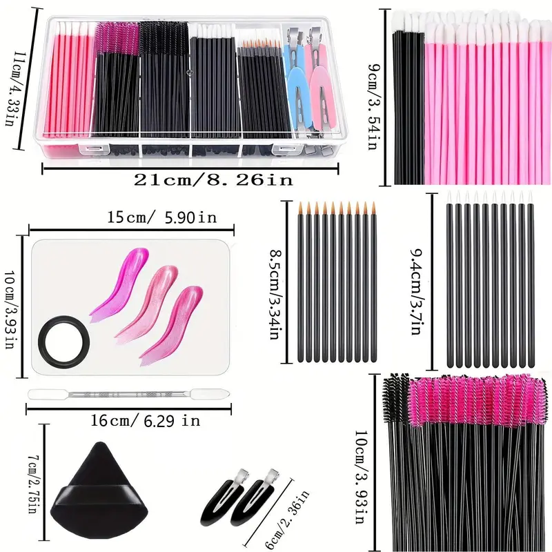 Mixed Styles Disposable Makeup Tool Set, 234pcs Makeup Tool Including Mascara Wands Eyebrow Brushes, Lip Brushes, Hair Clips, Fashion Makeup Tools for Women 1