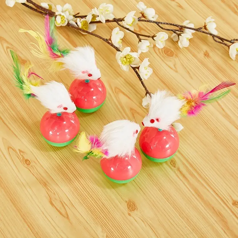 TSA (COD) Mainan Kucing Bola plastik Tikus Goyang Mainan Hewan Peliharaan Kucing Anjing Rattle Pet Toys Dog Cat 3