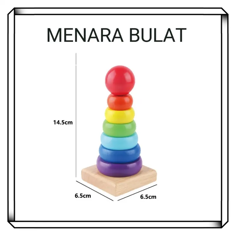 Mainan Edukasi Anak Basic Shape Kayu Balok Geometri Puzzle 3D Montessori Sensory Xylophone Jam Angka 2