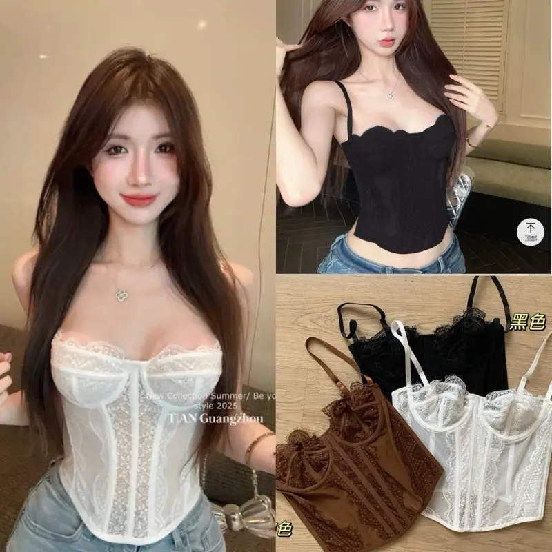 (Hàng QC) Áo bra ren có khoá cài đằng sau ba màu chất ren mềm có gọng định hình phong cách gợi cảm