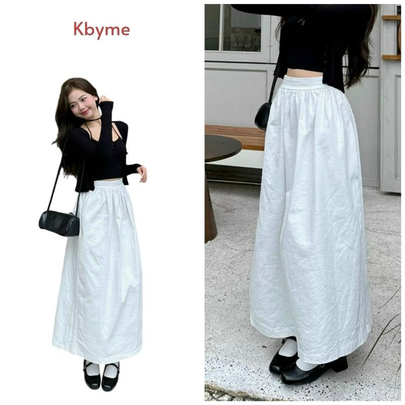  Chân váy nữ kaki trắng dài Vivian Midi Skirt 