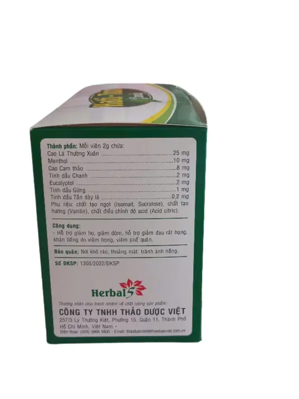 (Hộp 20 gói x 8 viên) Kẹo hati tux - hỗ trợ giảm ho, đau rát họng, khản tiếng 1