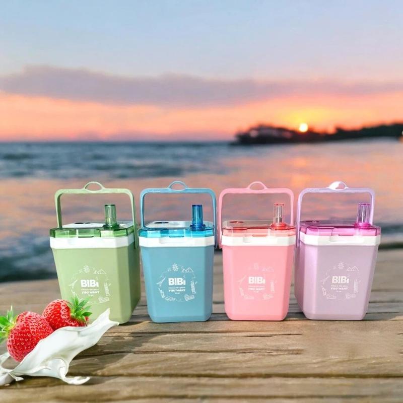 Thùng đá nhựa mini BIBI nắp trong 1200mml Bình vuông BIBI 1200ml Tý Liên Bình nước xinh xắn dễ thương